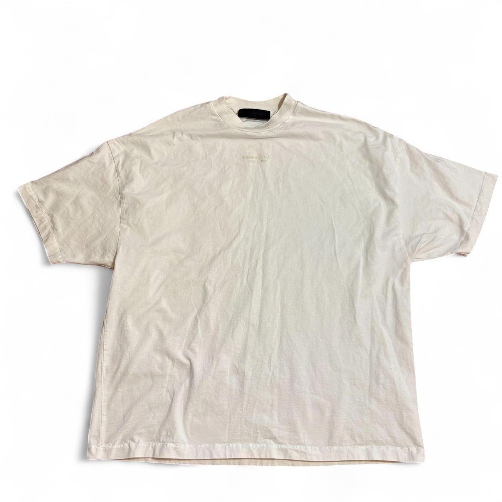 Fear of God Essentials Mock Neck T-Shirt Cream Oversized Mens Large